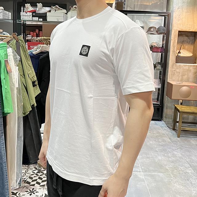 STONE ISLAND Logo Short Sleeve T-Shirt White Unisex