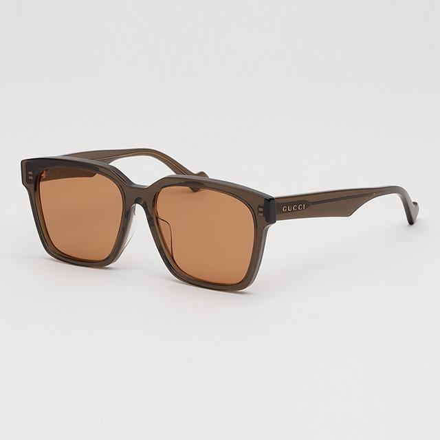GUCCI Brown Translucent Horn-Rim Asian Fit Sunglasses