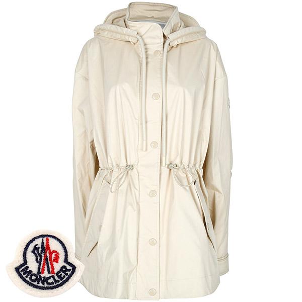 Moncler Ivory Valiere Hooded Windbreaker Rain Jacket