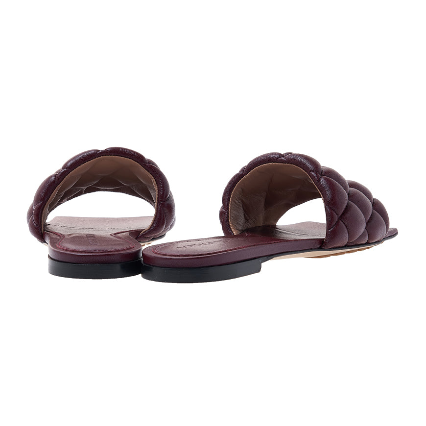 Bottega Veneta Padded Flat Leather Sandals Brown Women’s Slides