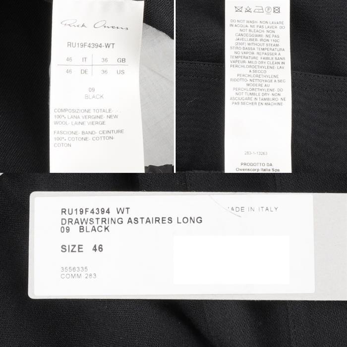 Rick Owens Black Astaires Classic Pants