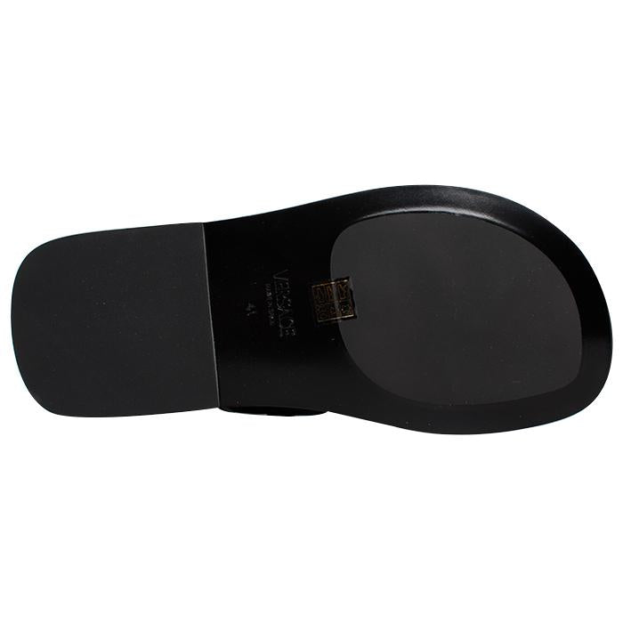 Versace Men’s Medusa Flip Flop Slides Black Rubber Sandals