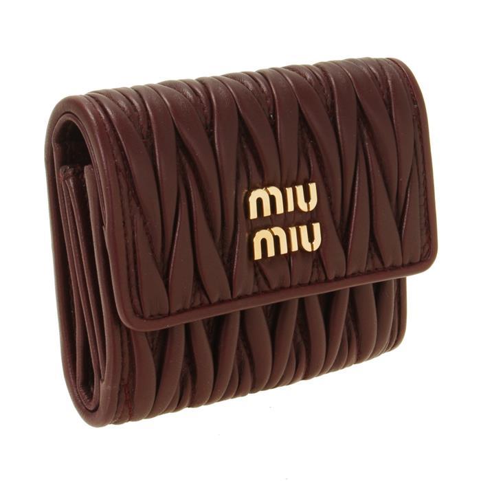 Miu Miu Women's Matelasse Nappa Leather Small Compact Wallet