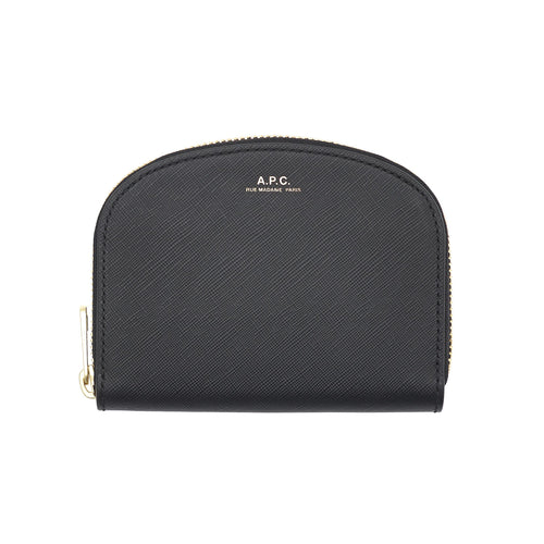 A.P.C. Half Moon Leather Compact Wallet Black PXBJQ F63219 LZZ