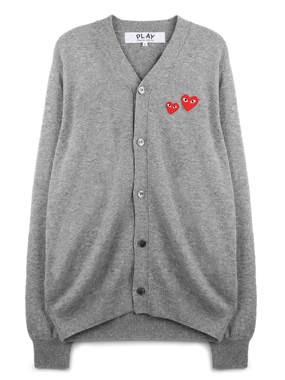 Comme des Garcons Double Heart Patch Cardigan Unisex Knit AX N072 051 1