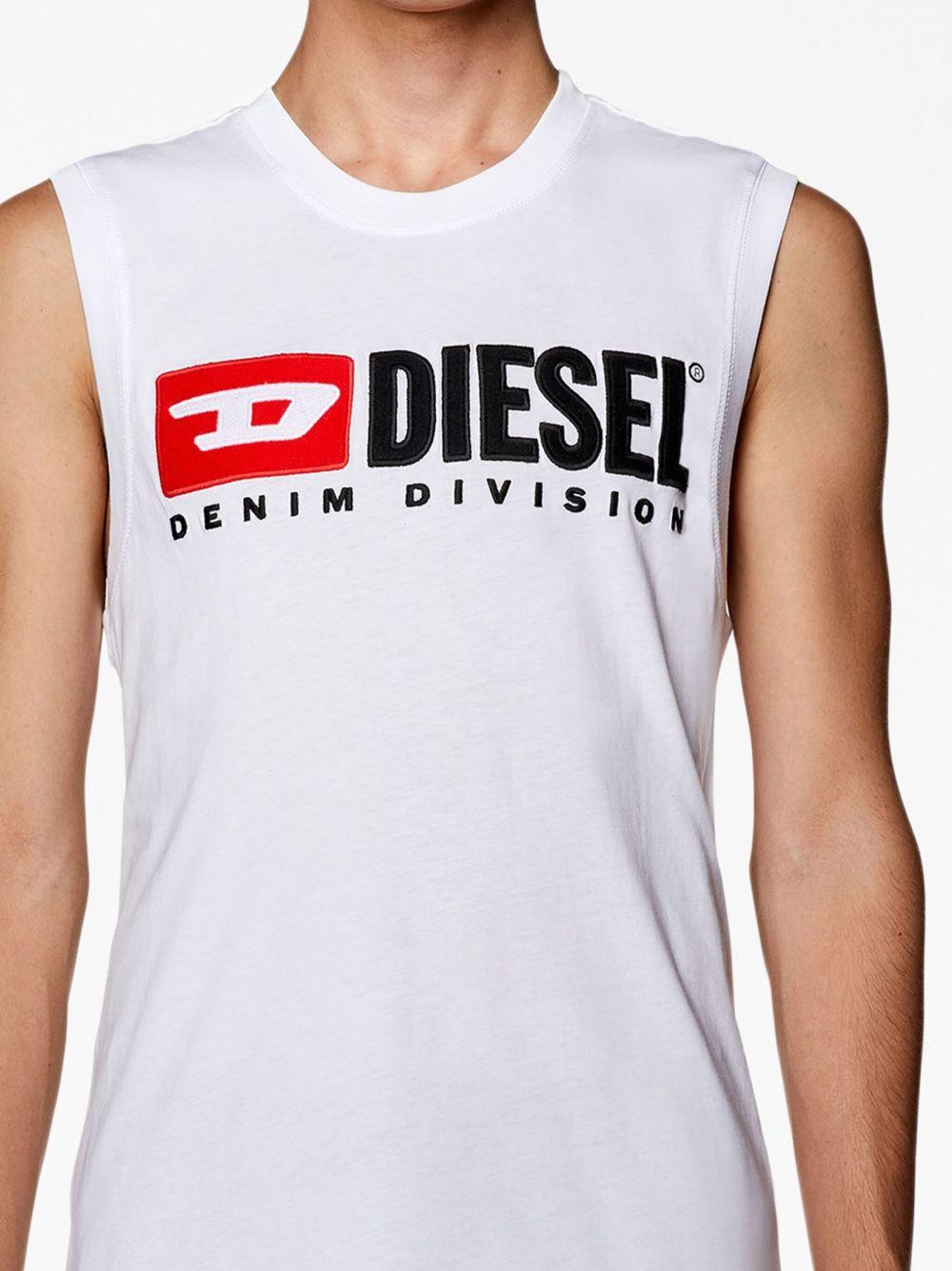 DIESEL Black Cotton Sleeveless T-Shirt