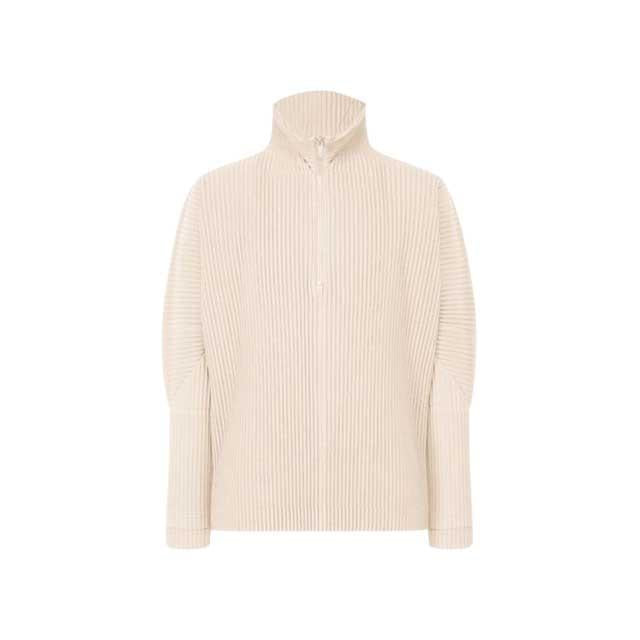 Issey Miyake Beige Half-Zip Long Sleeve Top Men’s Jacket JK032 42