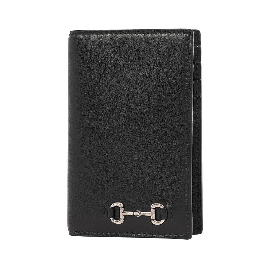 GUCCI Horsebit Leather Card Case Wallet for Men 846951 AAFP1 1000