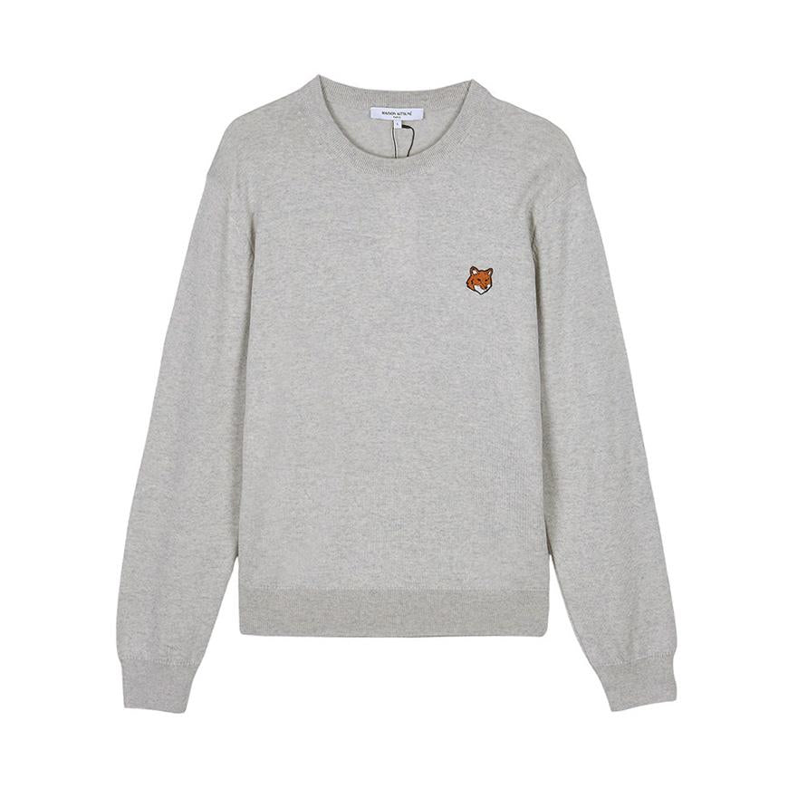 Maison Kitsune Men’s Merino Wool Fox Head Crewneck Sweater N PM00801 KT1181 H120