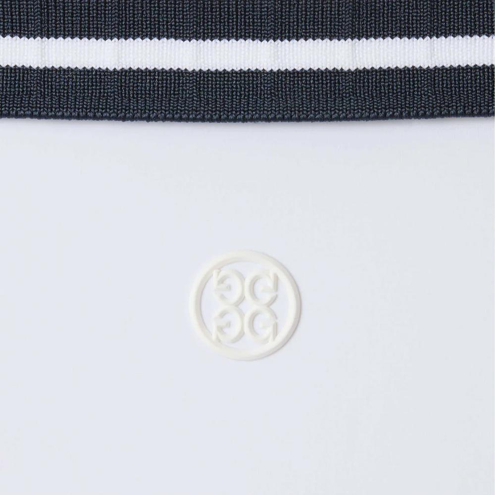 J LINDEBERG White Pleated Collar Short Sleeve T-Shirt