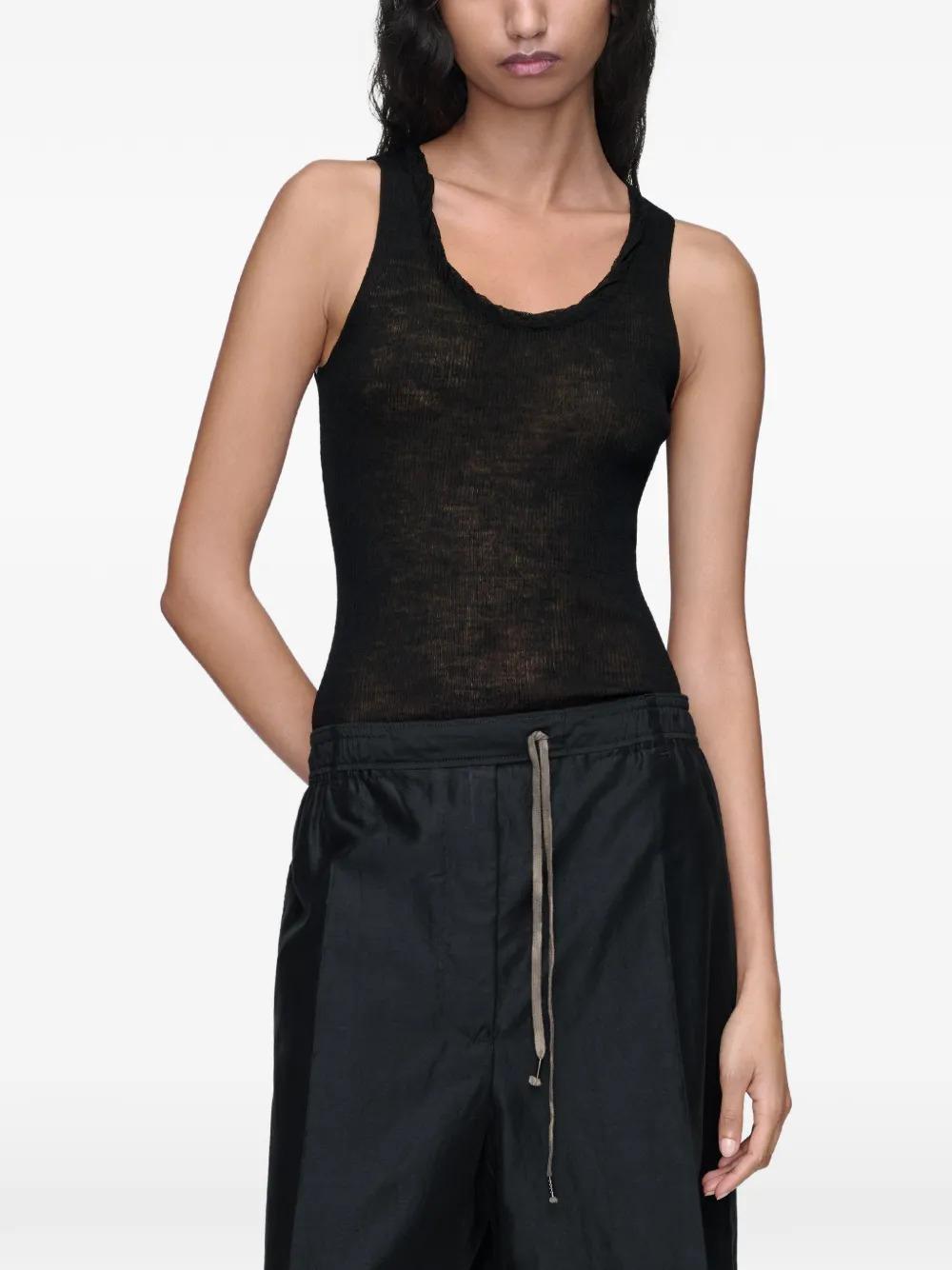 Maison Margiela Black Cotton Tank Top Sleeveless Shirt