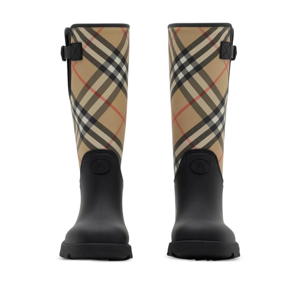 BURBERRY Black Leather Mid-Calf Boots