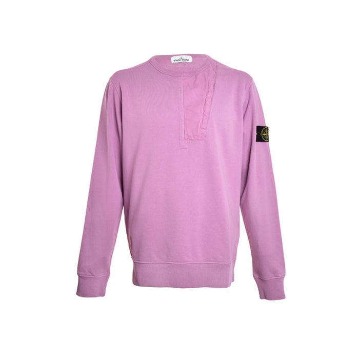 STONE ISLAND Indigo Pink Zip Pocket Wappen Sweatshirt for Men