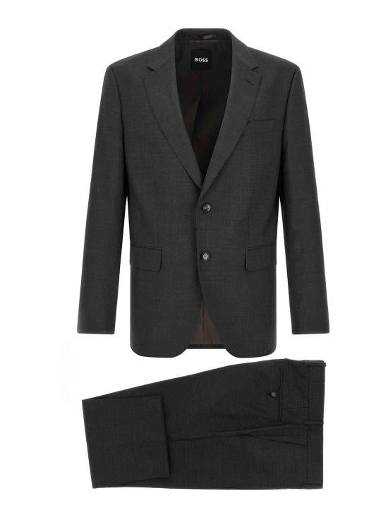 HUGO BOSS Gray Wool Blend Two-Piece Suit Set for Men