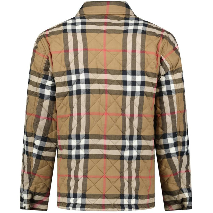 BURBERRY Forres Check Quilted Jacket Taupe Brown Men’s 8084187
