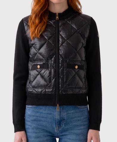 Moncler Black Nylon Down Bomber Jacket