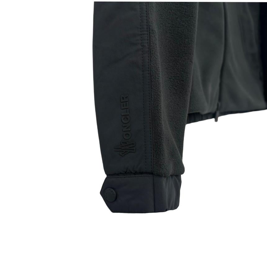 Moncler Grenoble Fleece Maglia Hooded Zip Jacket Black Men