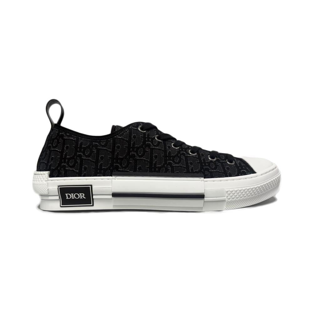 DIOR MEN Black Oblique Jacquard B23 Low-Top Sneakers 3SN340 ABS H900
