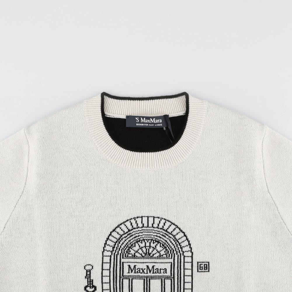 Max Mara Euphoria Wool Top Ecru T-Shirt 2619361191600 020