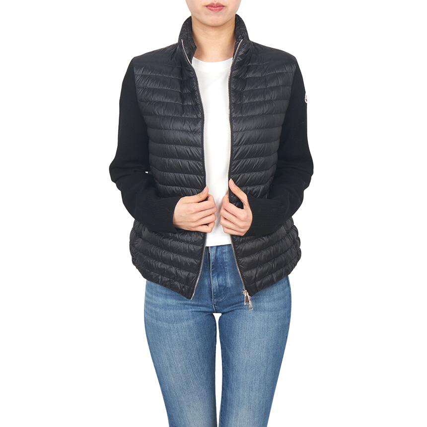 Moncler Women’s Padded Zip-Up Knit Cardigan Black