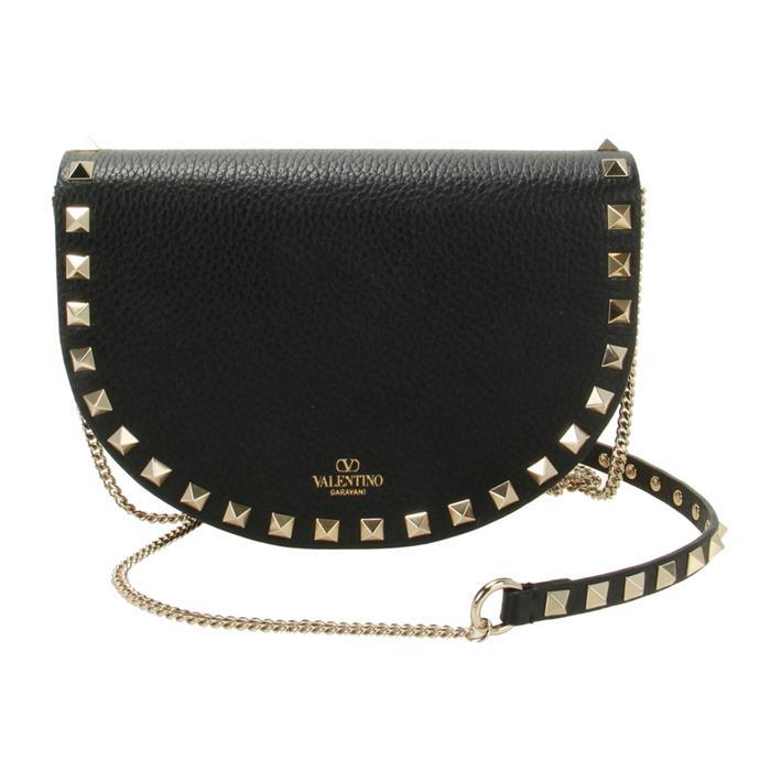 VALENTINO Mini Rockstud Leather Crossbody Bag Black 6W2P0AG8 VSH 0NO