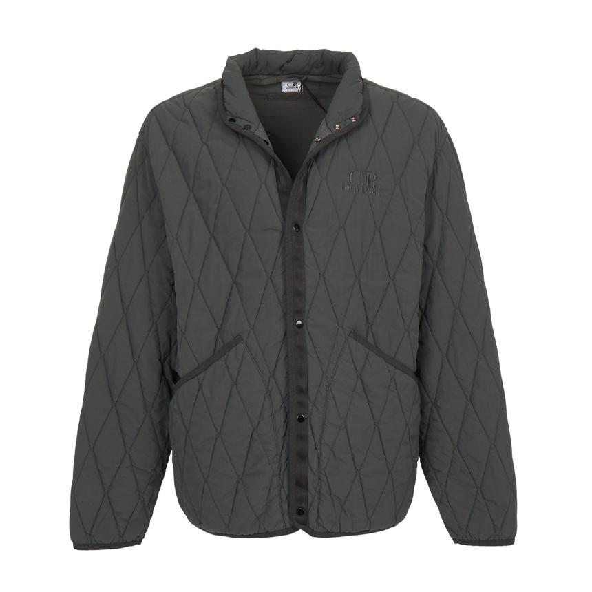 CP Company Men’s Quilted Jacket Gray Nylon Zip-Up
