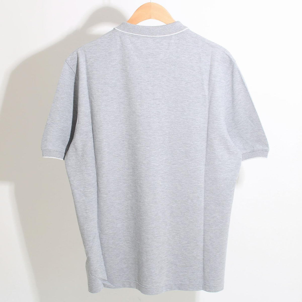 Brunello Cucinelli Embroidered Logo Grey Cotton Polo Shirt