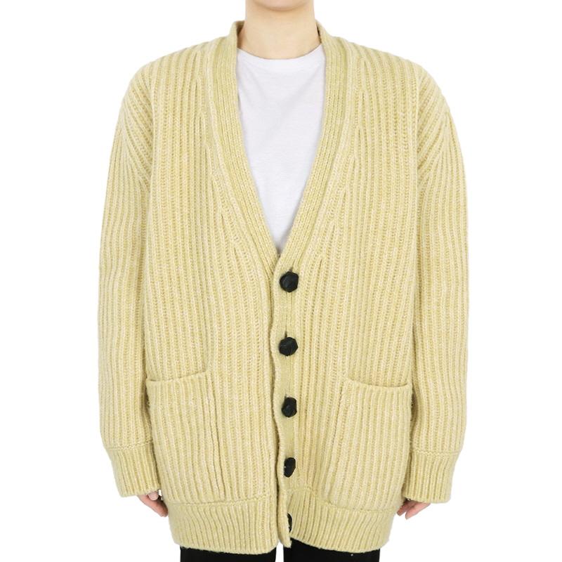 Bottega Veneta Yellow Elbow Patch V-Neck Cardigan Women’s