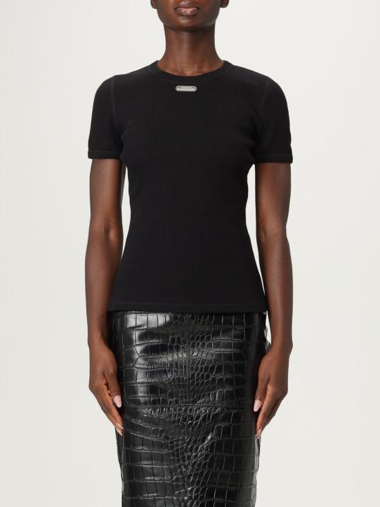 Alexander Mcqueen Logo Rivet Detail Ribbed T-Shirt 833859 QLAER 1000