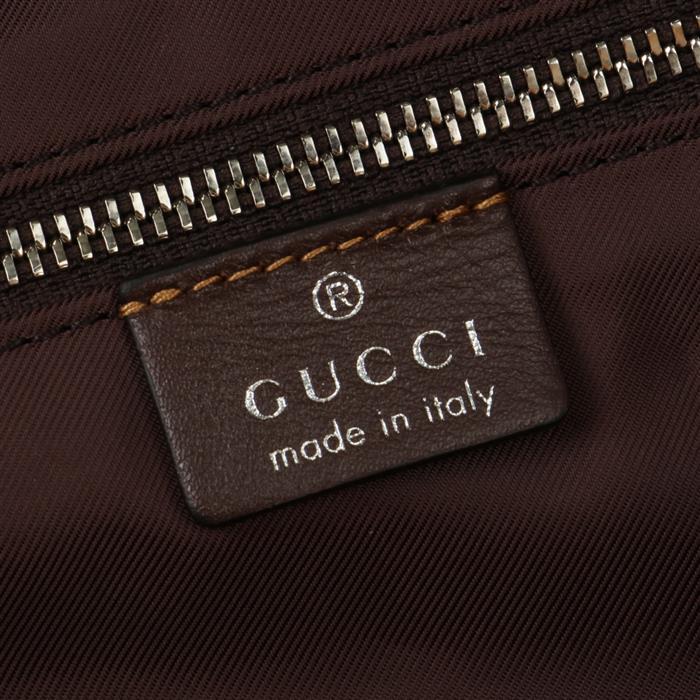 GUCCI Tag Medium Crossbody Bag Beige Leather Shoulder Bag