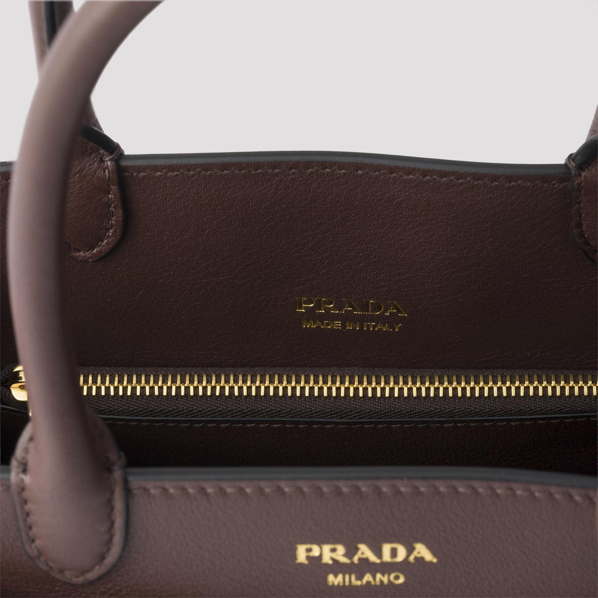 PRADA Leather Shoulder Bag Black