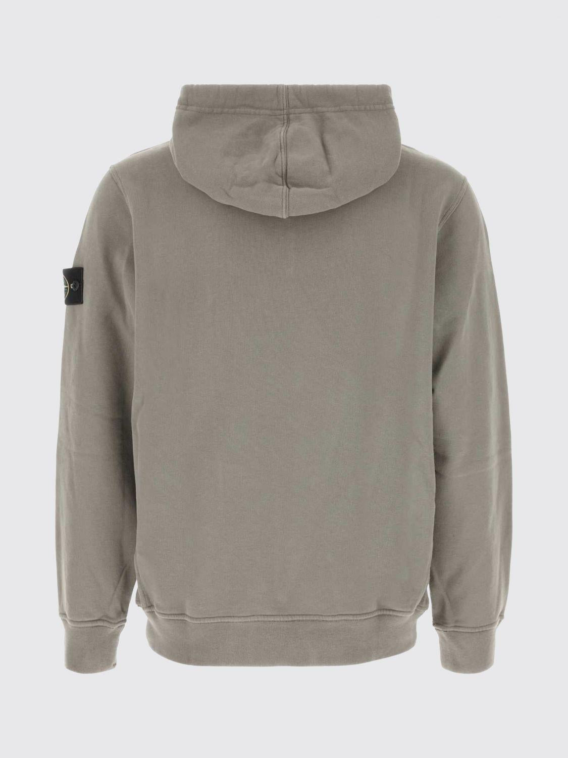 STONE ISLAND Green Cotton Pullover Hoodie