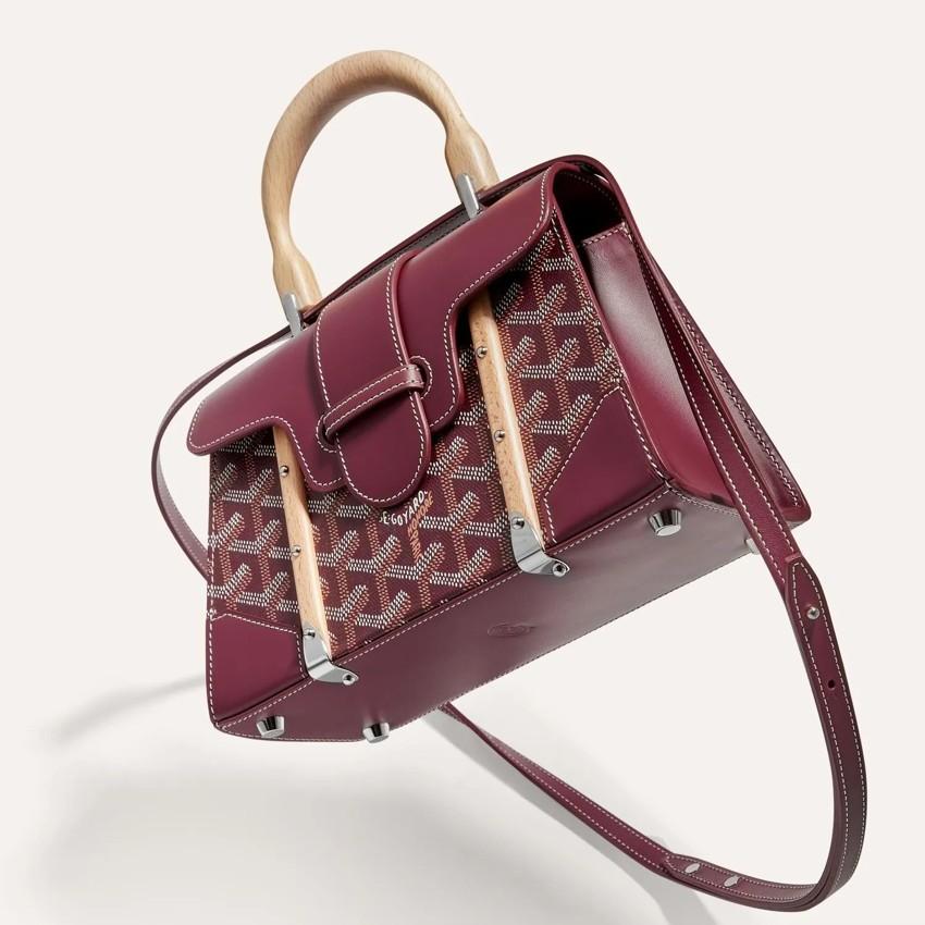 GOYARD Burgundy Saigon Mini Structured Tote Bag Women’s SAIGR2 MINTY33 CL33