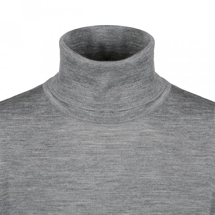 THOM BROWNE 4-Bar Short Sleeve Turtleneck Knit Sweater Gray Women