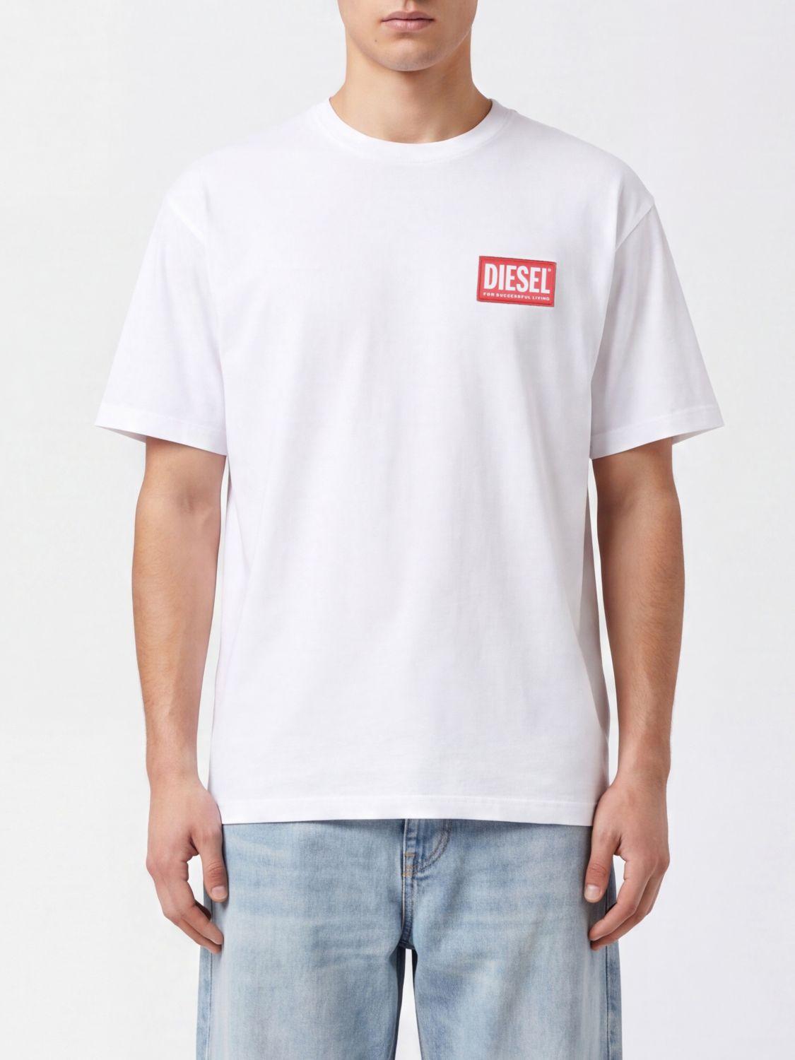 DIESEL Short Sleeve Cotton T-Shirt White Men’s
