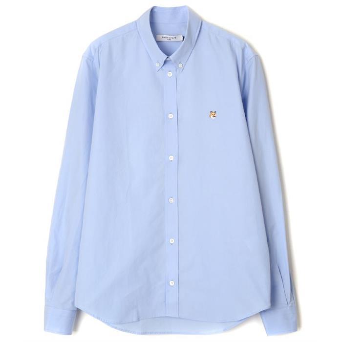 Maison Kitsune Fox Head Logo Long Sleeve Shirt HM00435WC0025