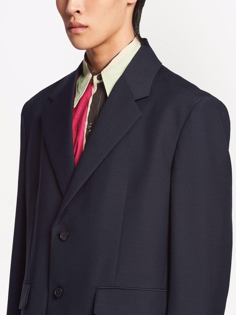 PRADA Black Wool Single-Breasted Blazer Jacket for Men