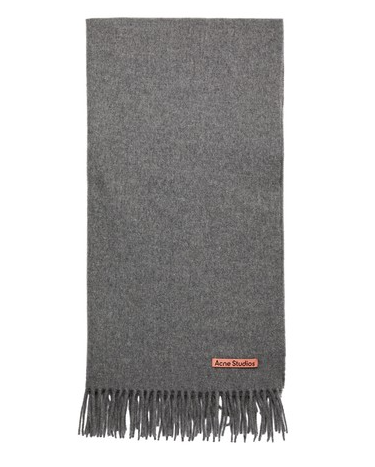 Acne Studios Skinny Wool Scarf Oatmeal Melange Grey CA0218