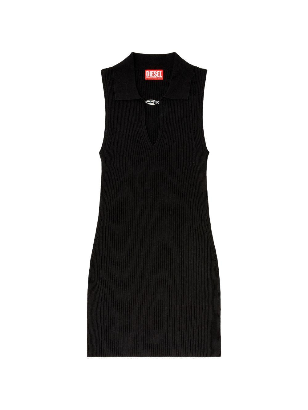 DIESEL Black Sleeveless Knit Vest Dress