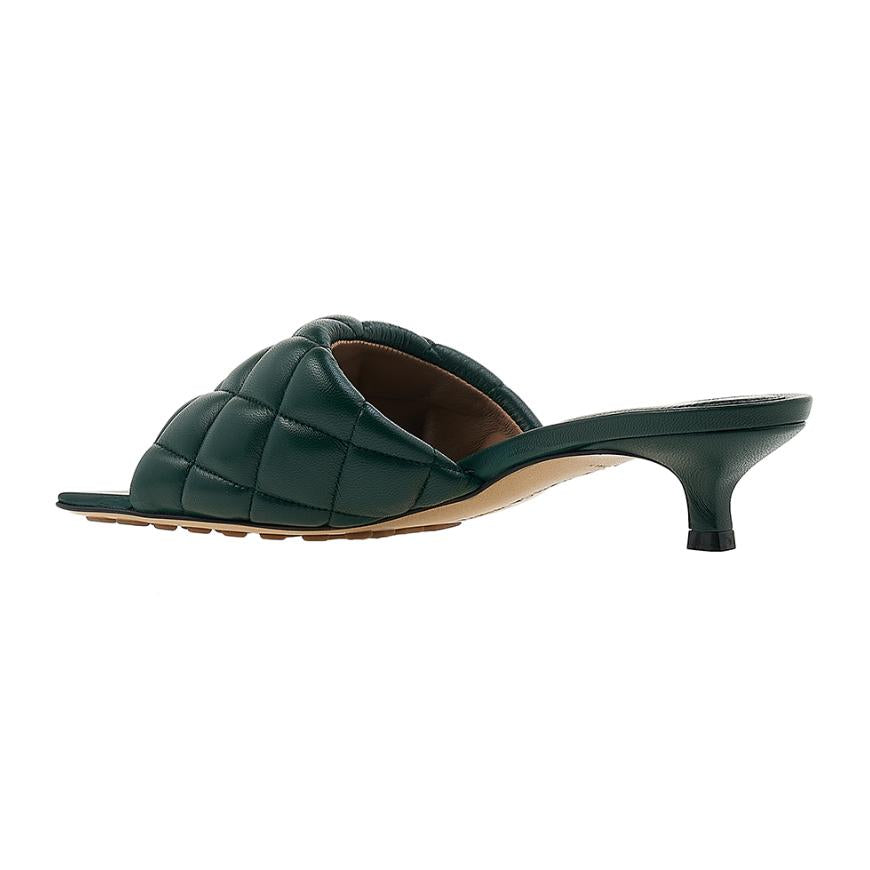 Bottega Veneta Padded Mule Sandals Women Green Leather