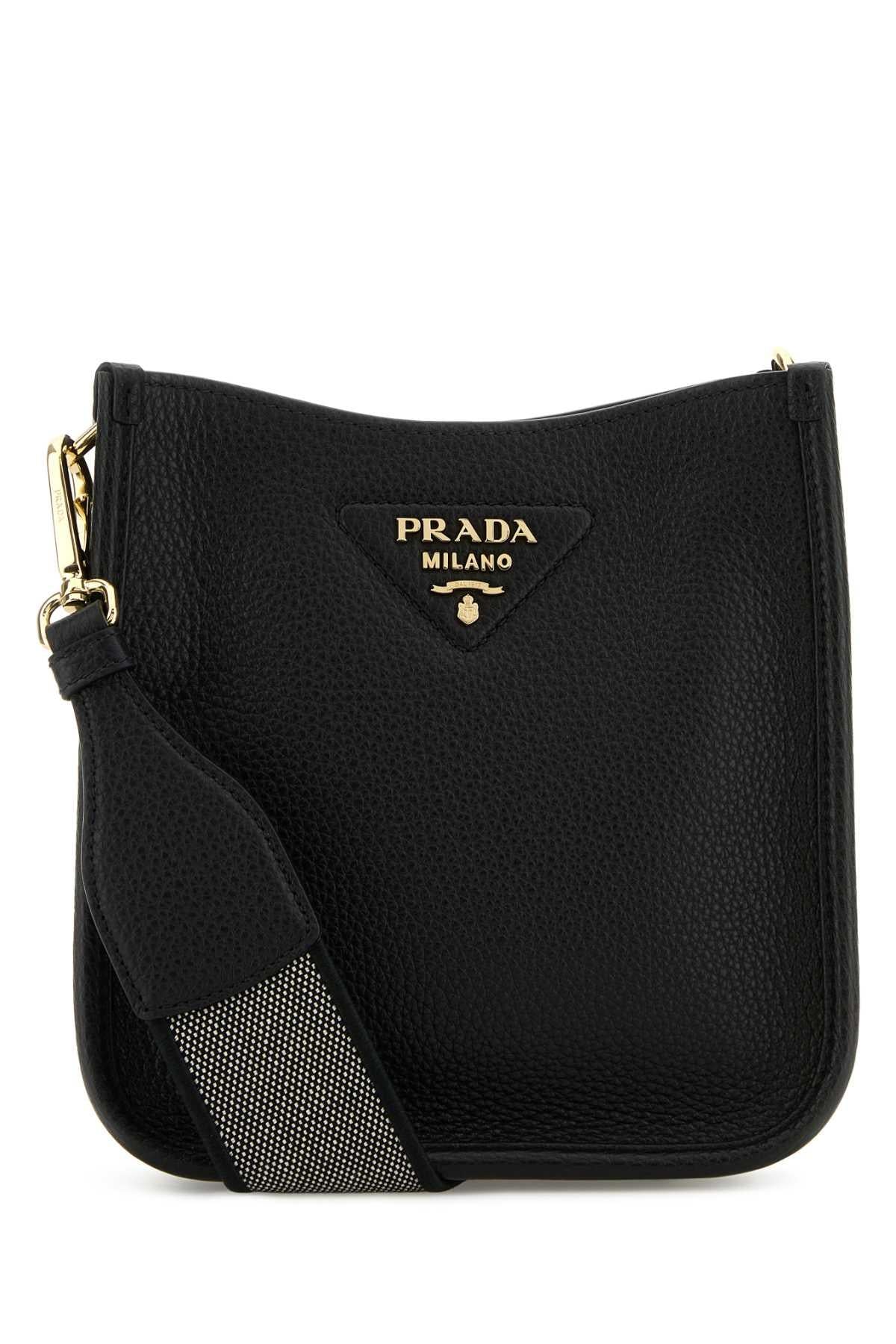 PRADA Leather Shoulder Bag Black