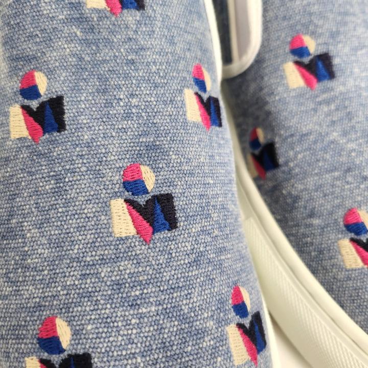 Isabel Marant Blue Logo Embroidered Low-Top Sneakers Men BK0094 22P026N