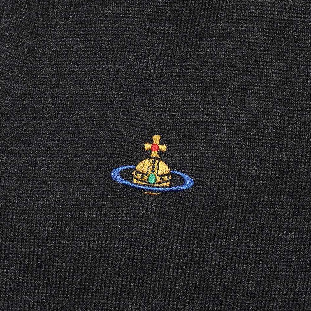 Vivienne Westwood ORB Logo V-Neck Cardigan Green Wool Men