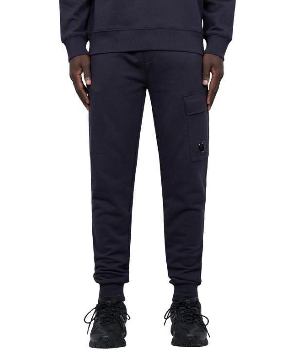 CP Company Diagonal Raised Fleece Cargo Sweatpants Black Men