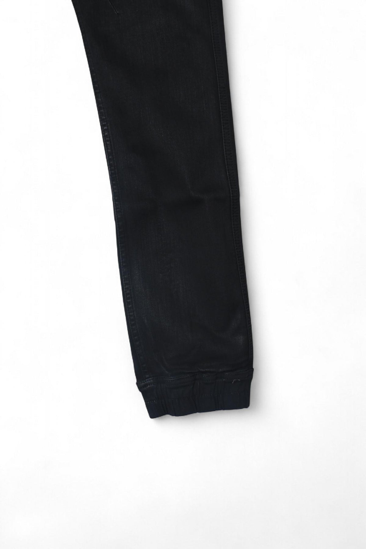 Rick Owens DRKSHDW Black Waxed Stretch Denim Mastodon Cut Sweatpants