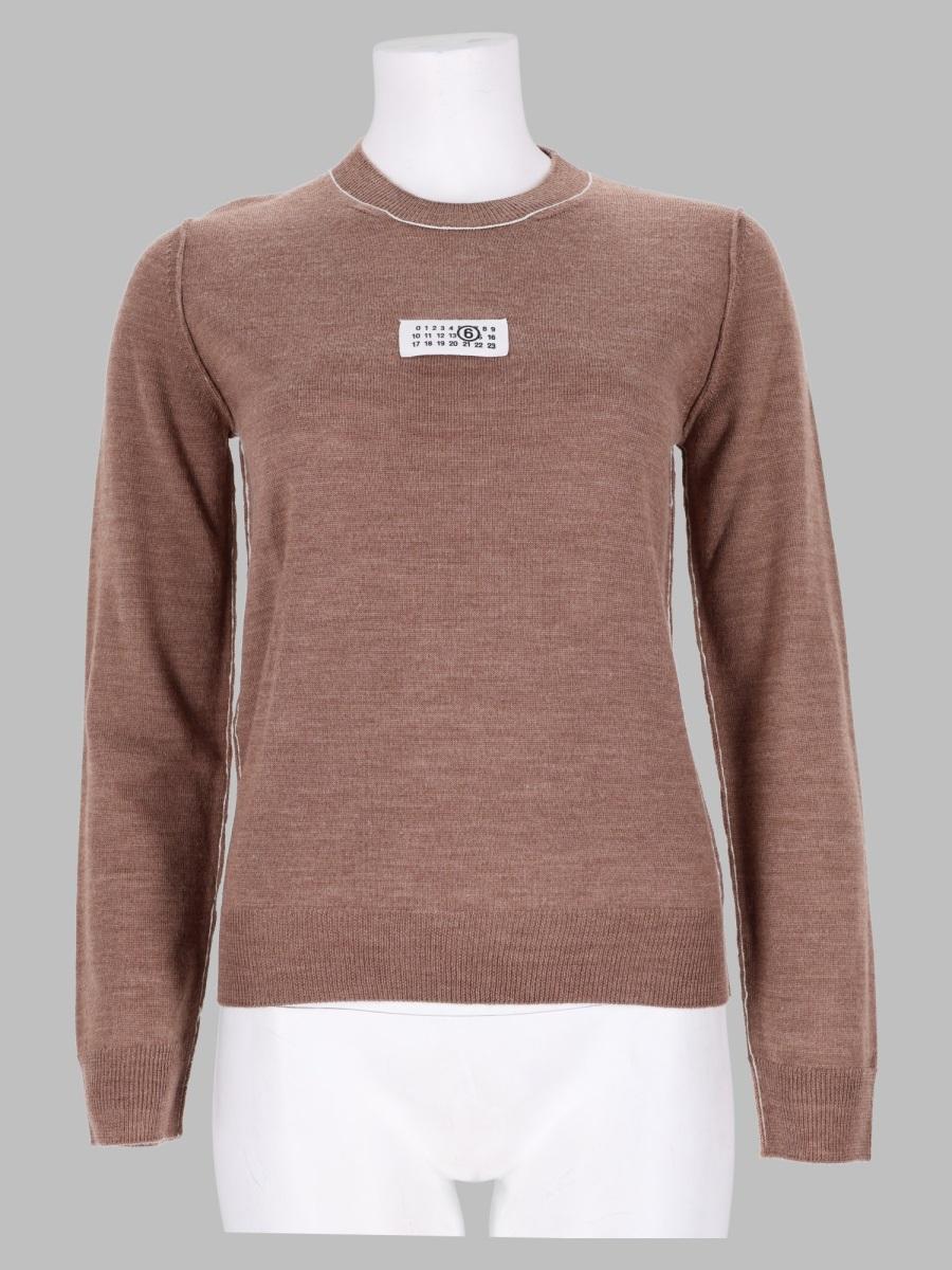 Maison Margiela Wool Blend Round Neck Knit Sweater for Women