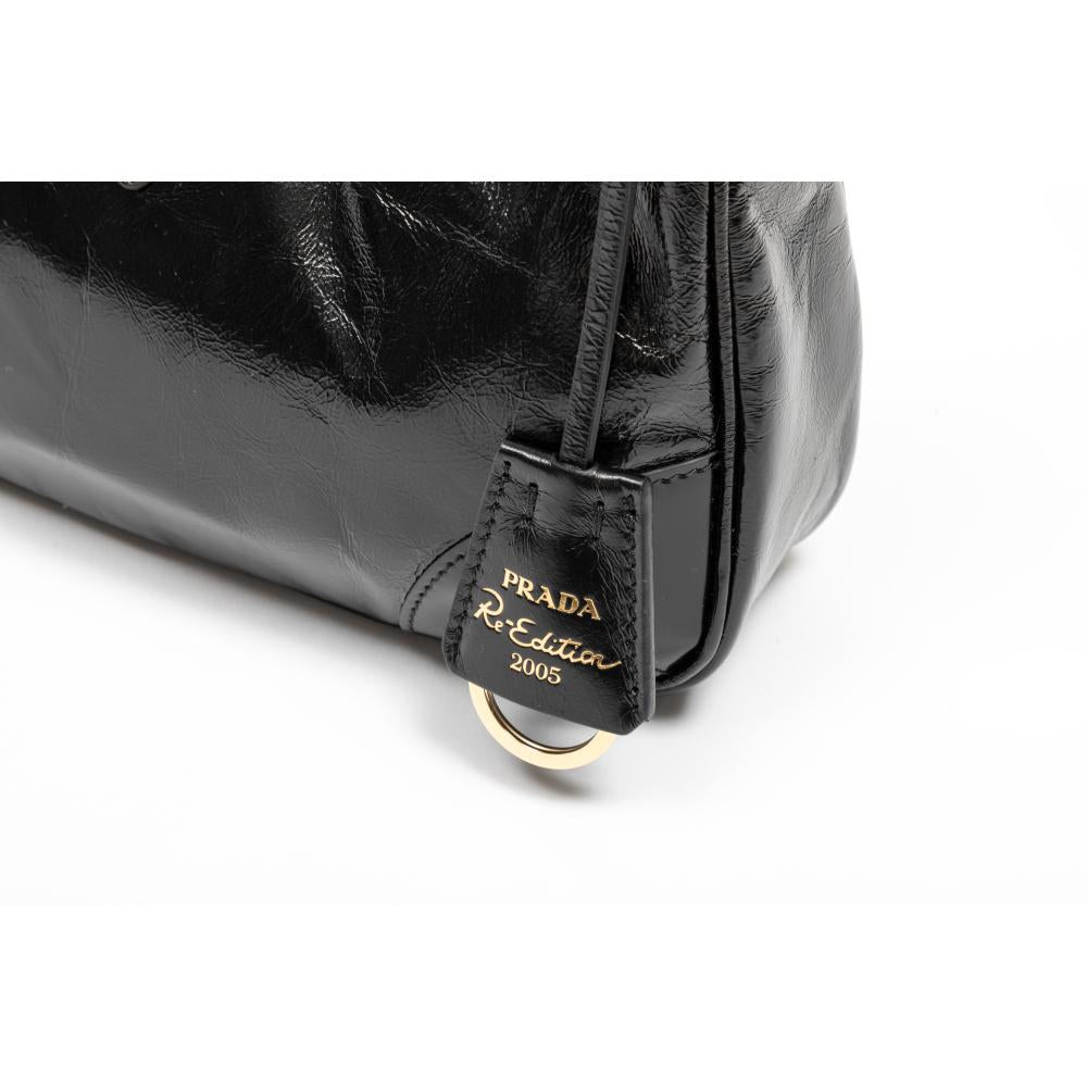 PRADA Re-Edition Leather Hobo Shoulder Bag for Women 1BH204 2CYR F0002