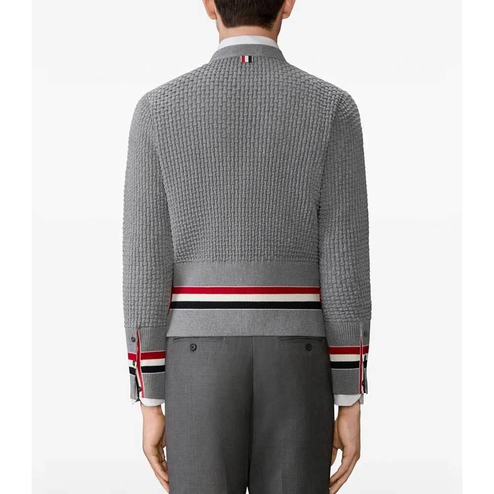 THOM BROWNE RWB Stitch Cotton Half Cardigan Men's Knit Cardiga MKC629A Y3062 055