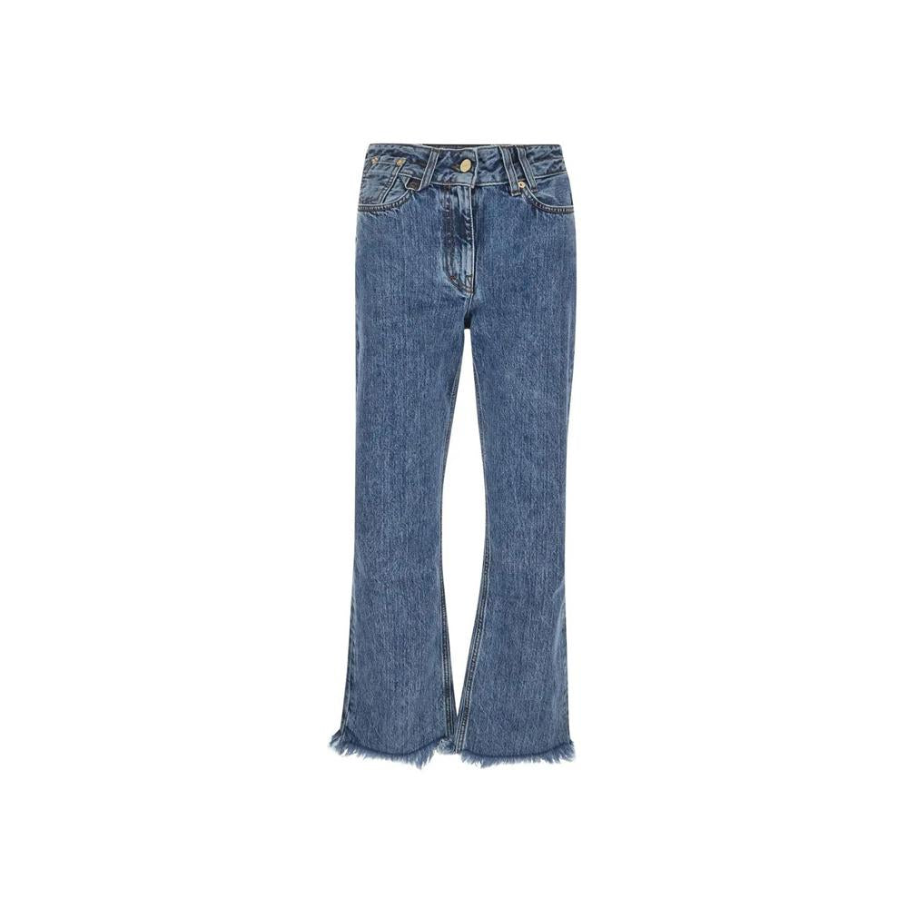 JACQUEMUS Fringe Trim Blue Denim Pants