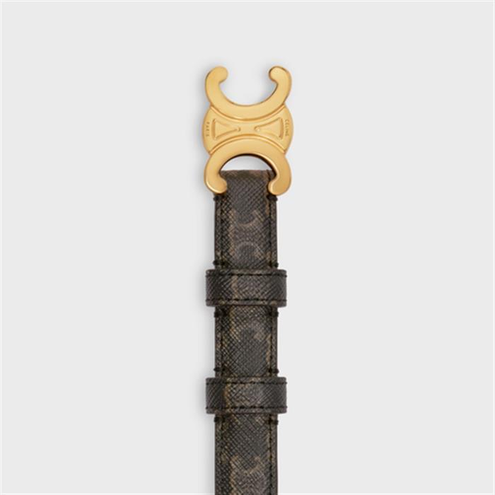 CELINE Small Triomphe Canvas Belt Tan